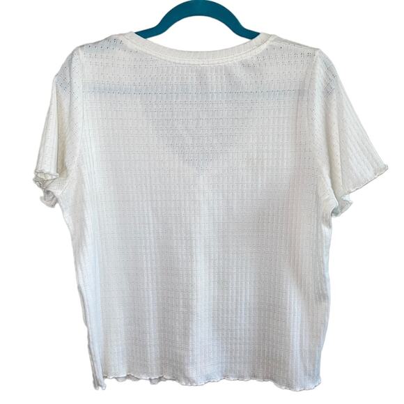 Collection Pimkie White Button Down V Neck Blouse - Picture 2 of 3